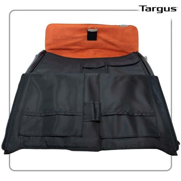 Targus 15" Radius Black Leather Messenger Bag - Picture 5 of 5